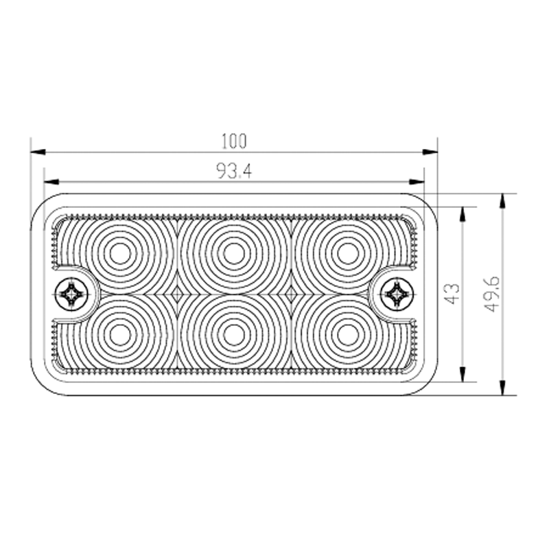 مصباح LED مدمج IP66 للوضع الأمامي ومؤشر العرض للمركبات الهندسية المختلفة
